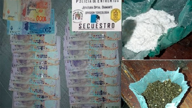 Tres detenidos por narcomenudeo en Diamante: Incautaron más de $200.000, droga y un auto