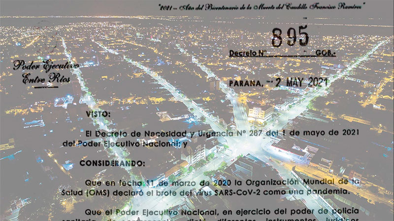 La municipalidad de Paraná dispuso la adhesión al nuevo decreto provincial