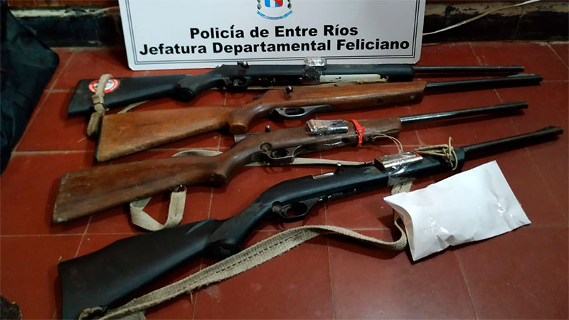 Feliciano: En múltiples allanamientos secuestraron armas y cartuchería