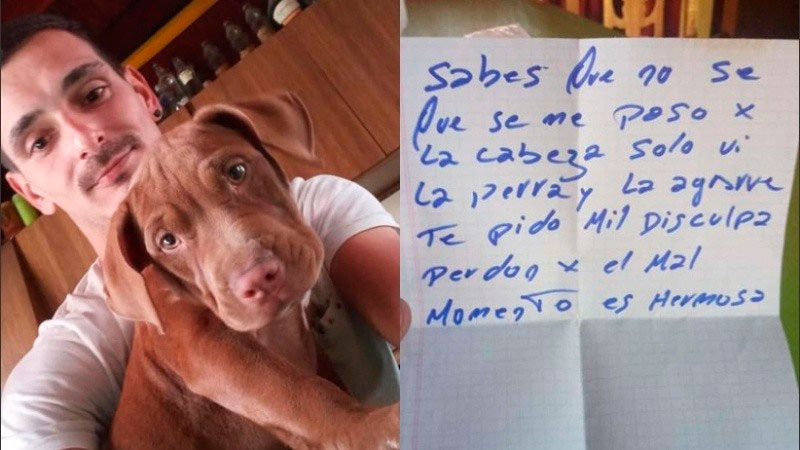 Robó una perra pero se arrepintió y la devolvió a su dueño junto a una carta