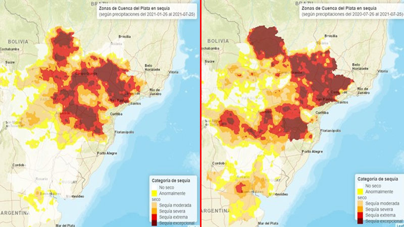 El 75 % del área de la cuenca del Paraná afectada por sequía: qué se pronostica
