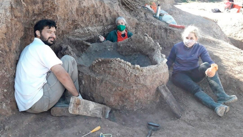 Un ejemplar fósil de gliptodonte fue hallado en Villa Libertador San Martín