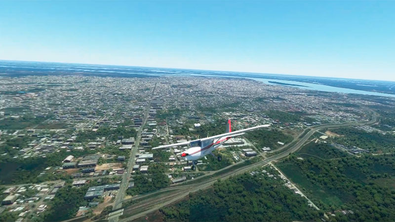 Simulador de vuelo muestra la ciudad de Paraná desde el aire: El video