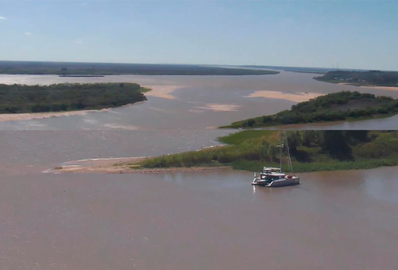 Repuntó el río y desapareció el “puente de arena” que unía dos islas frente a Paraná