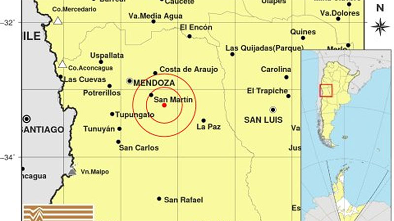 Un fuerte sismo se registró en Mendoza este miércoles