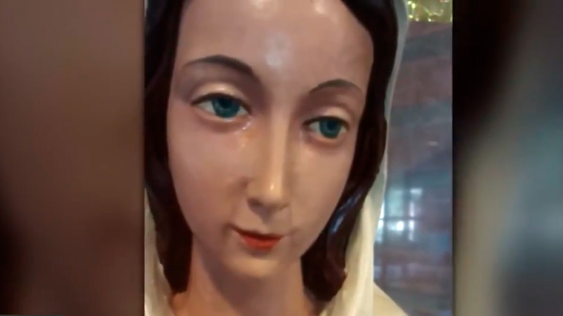 Aseguran que “lloró” una imagen de la Virgen María Rosa Mística