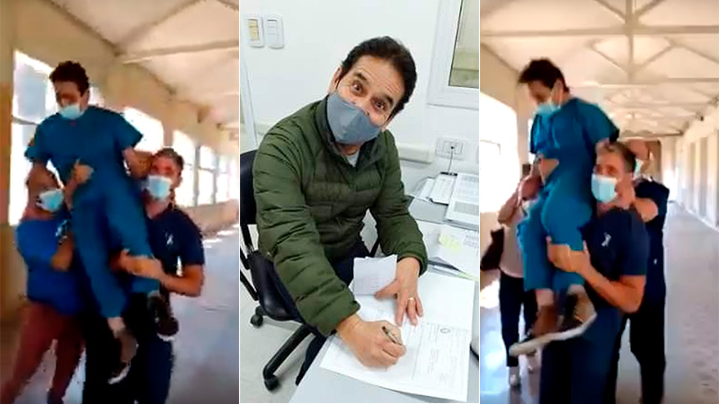 Emocionante despedida a enfermero jubilado en Gualeguaychú: EL VIDEO