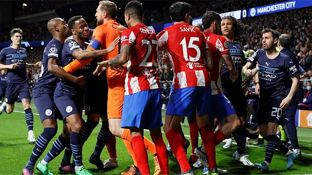 City – Atlético: incidentes, cruce de Guardiola con De Paul y la frase picante de Simeone