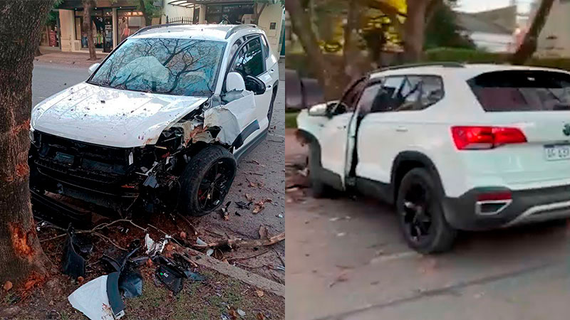 En Crespo conductor destruyó su camioneta tras chocar contra un árbol