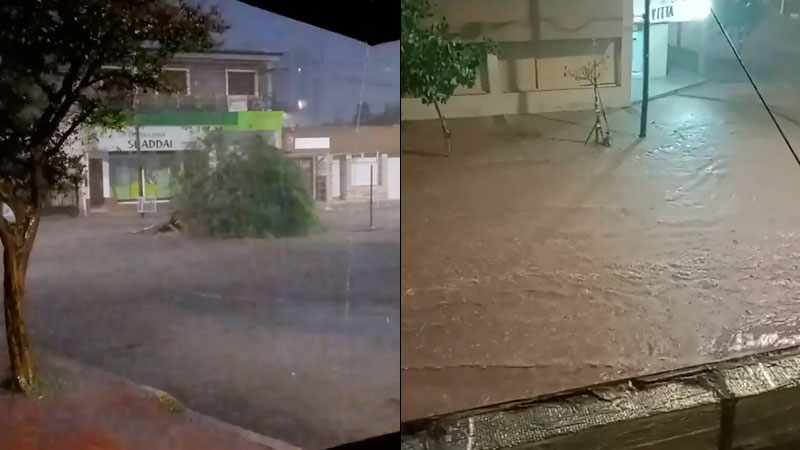 El tiempo en Córdoba: temporal de lluvia inundó las calles de Río Cuarto
