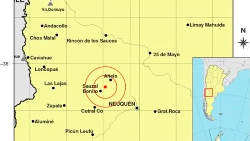 Sismo en Neuquén: fue de 2,5 en la escala Richter