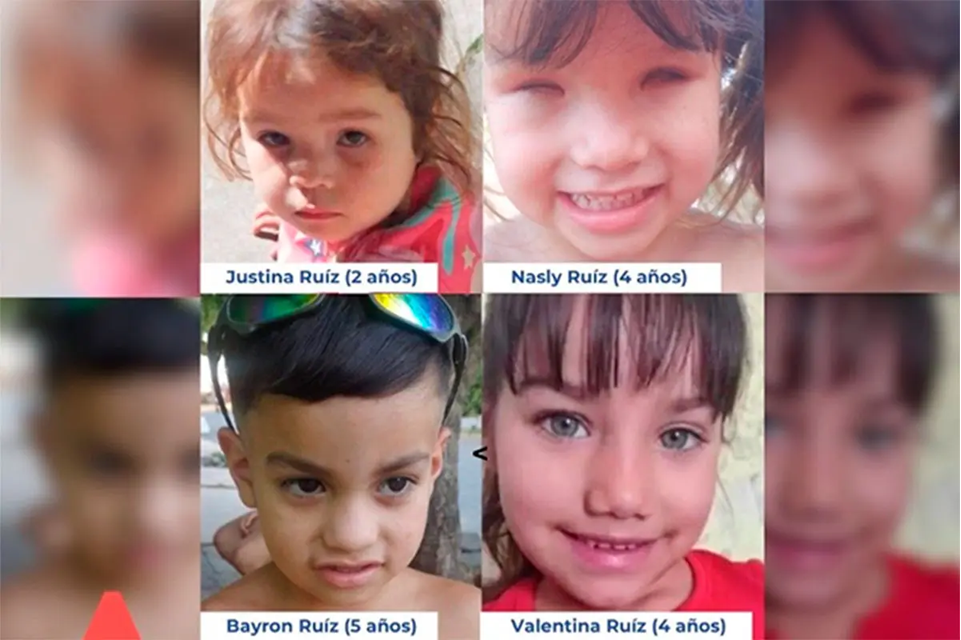 Buscan intensamente a cuatro hermanitos desaparecidos