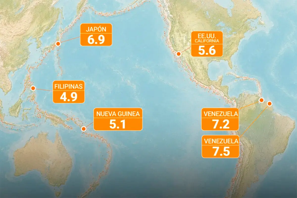 Seis terremotos sacudieron distintos países en menos de 24 horas