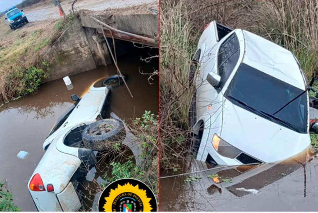 Familia que viajaba en camioneta cayó a un arroyo en Entre Ríos