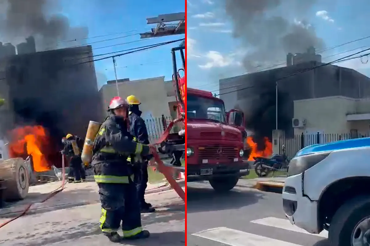 Incendio en Av. Don Bosco de Paraná: ardieron restos de fibra óptica